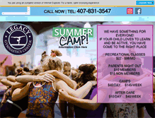 Tablet Screenshot of legacygymnasticscenter.com